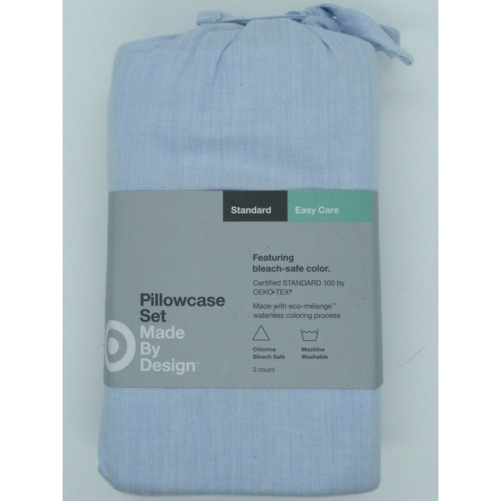 Standard Pillowcases Set Easy Care Light Blue
